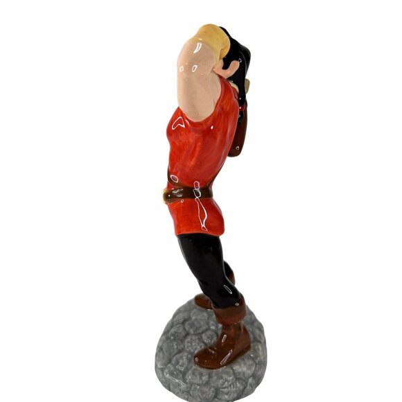 Disney Gaston Beauty and The Beast Villain Vintage Ceramic Figurine‎ 8.5" Tall - Picture 10 of 14